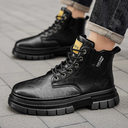 50% zniżki 🔥🔥【Rozmiary 38-46】Nowe męskie wysokie buty Martin, skóra naturalna 4191643