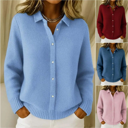 😊(S-2XL)Ženski enobarvni pulover s kardiganom , ohlapno in sproščeno
