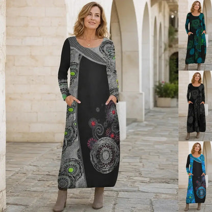 ✨🔥Zadnji dan – 50 % popust【S–5XL】Nova jesensko-zimska obleka s potiskom · popolna za vsakdanje nošenje