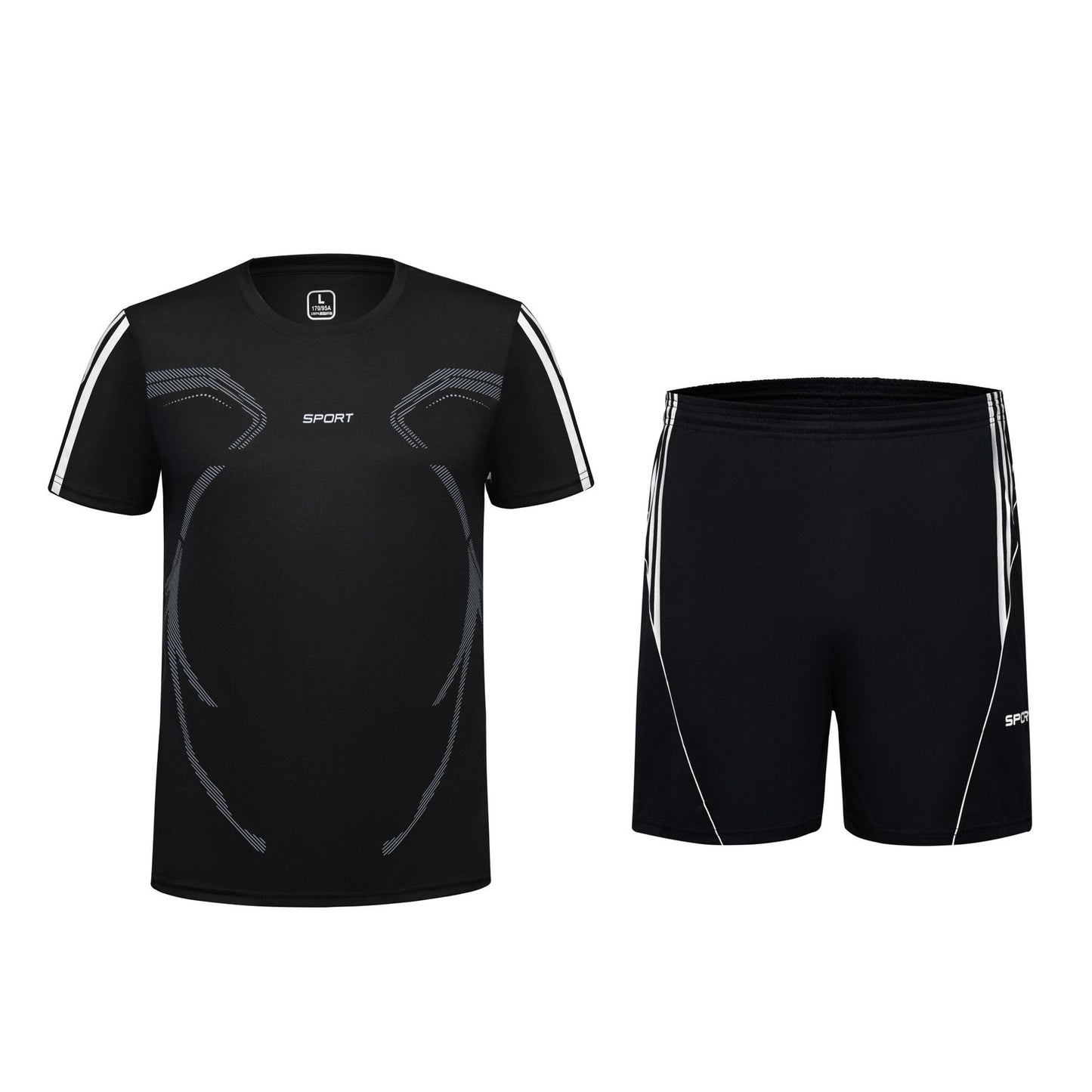 (L-5XL)Pánský moderní pruhovaný sportovní rychleschnoucí oblek s barevnými bloky