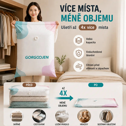 🧳 5 kusy  💨 Velký, stlačitelný vakuový úložný sáček: není potřeba pumpička, nepropustný a ideální pro úsporu místa v kufrech i doma ✈️