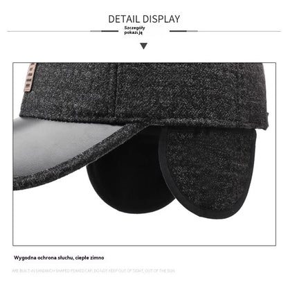 🧢🔥Męska zimowa, ciepła czapka baseballowa z nausznikami i podszewką z polaru, idealna na jesień i zimę.-4175970