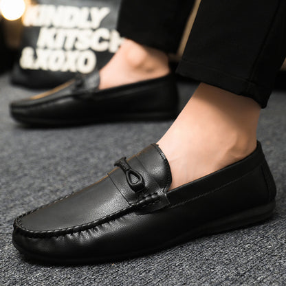 🔥🔥🥿Wiosenne i letnie niskie buty męskie wszechstronne, casualowe, oddychające buty skórzane-4017523