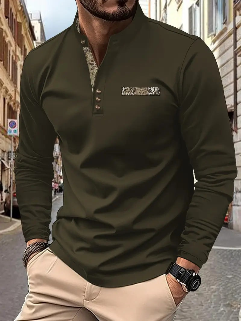 【🔥Specjalna redukcja 50%】【S-3XL】Męskie sportowe koszulki polo z długimi rękawami 4174850