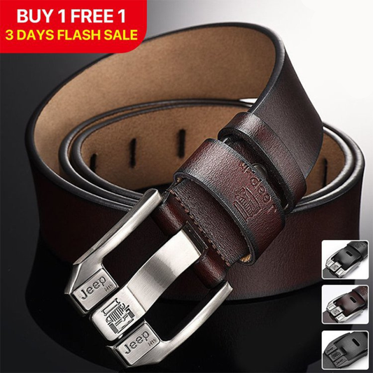 🔥【1+1 zdarma】Vysoce kvalitní pánský kožený opasek v retro stylu džínový opasek