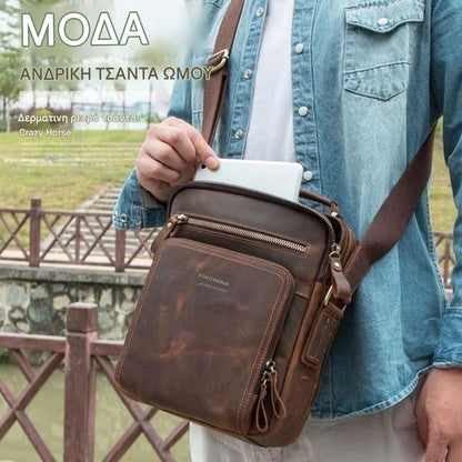 🎉👜【Νέο προϊόν 🔥】【Περιορισμένο απόθεμα】2026 Ανδρική μοντέρνα επαγγελματική casual τσάντα ώμου από γνήσιο δέρμα