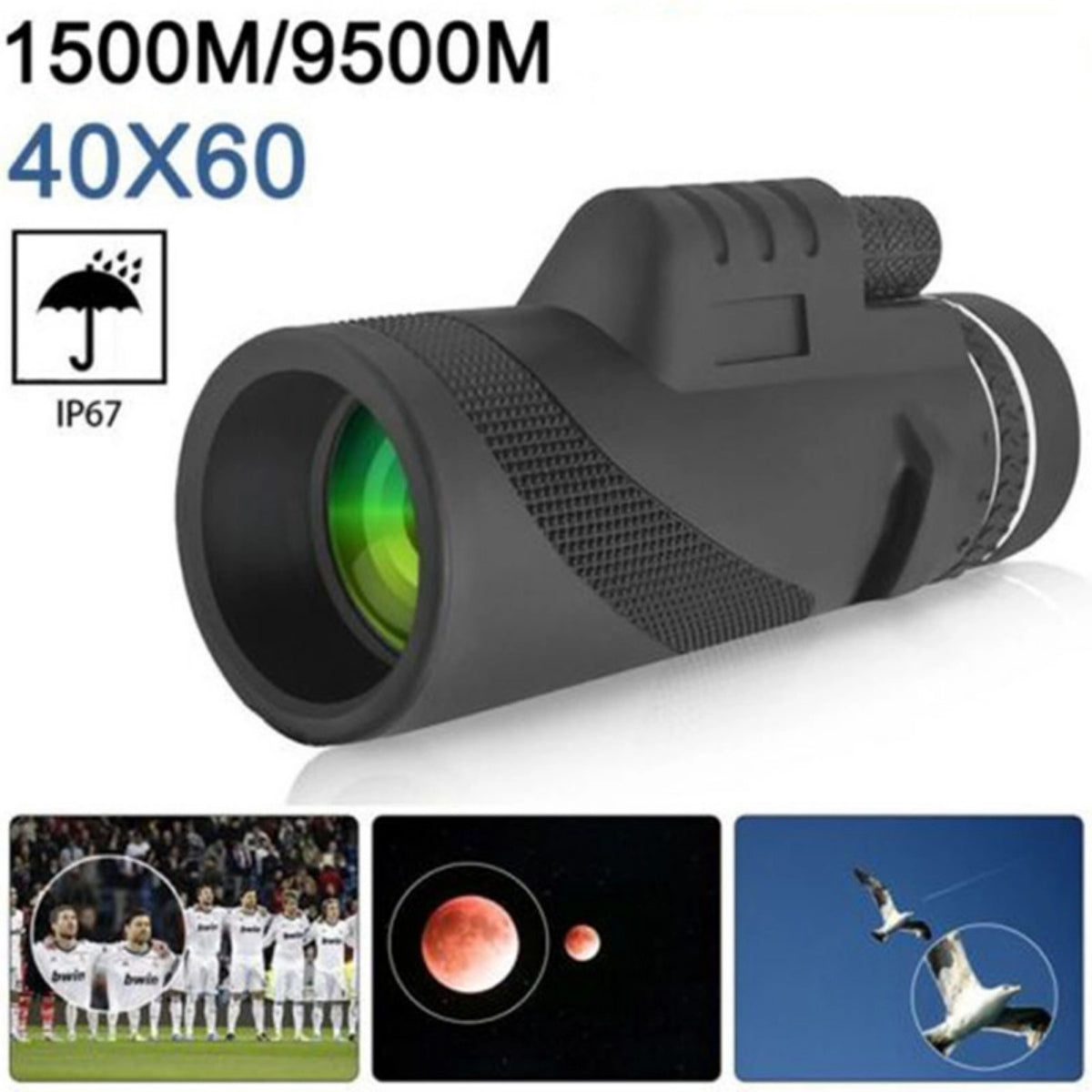 ⌛ (40X60) Monokulární dalekohled s vysokým zvětšením a vysokým rozlišením pro noční vidění