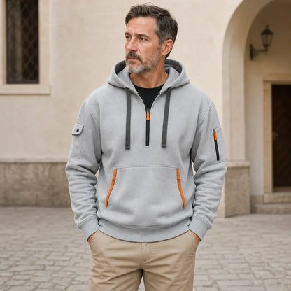 🍂【S-5XL】Praktická mikina s kapucí a zipem – lehký materiál, opticky zeštíhlující střih, vhodná do kanceláře i na běžné nošení