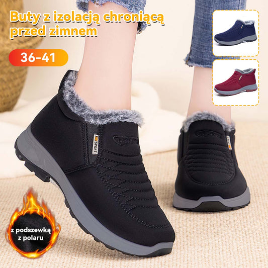 Nowe, jesienno-zimowe, damskie, ciepłe, bawełniane buty, z grubego polaru, odporne na zimno i ciepłe【36-41】 4174761