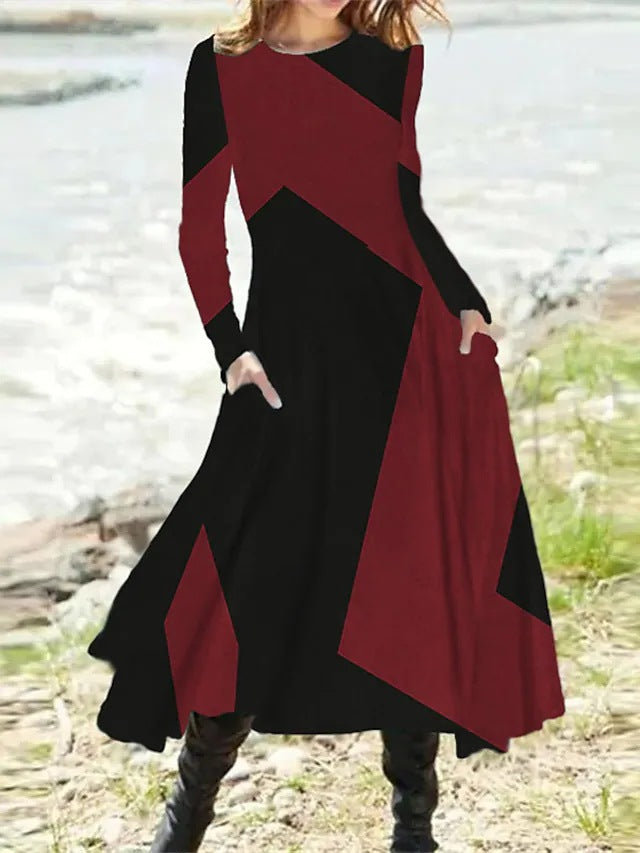 [Ograniczony czas 50% rabatu] [S-5XL] Klasyczna sukienka w stylu retro z długimi rękawami