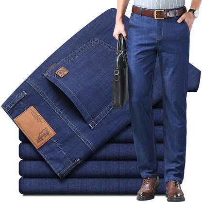 💥【60-110KG】👖  Egyszerű, laza és sokoldalú plus size férfi farmernadrágok
