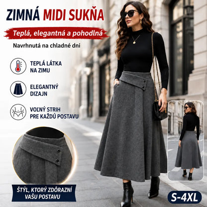 ⏳ Poslední den – sleva 50 % 🎀【S–4XL】Dámská podzimní/zimní midi sukně