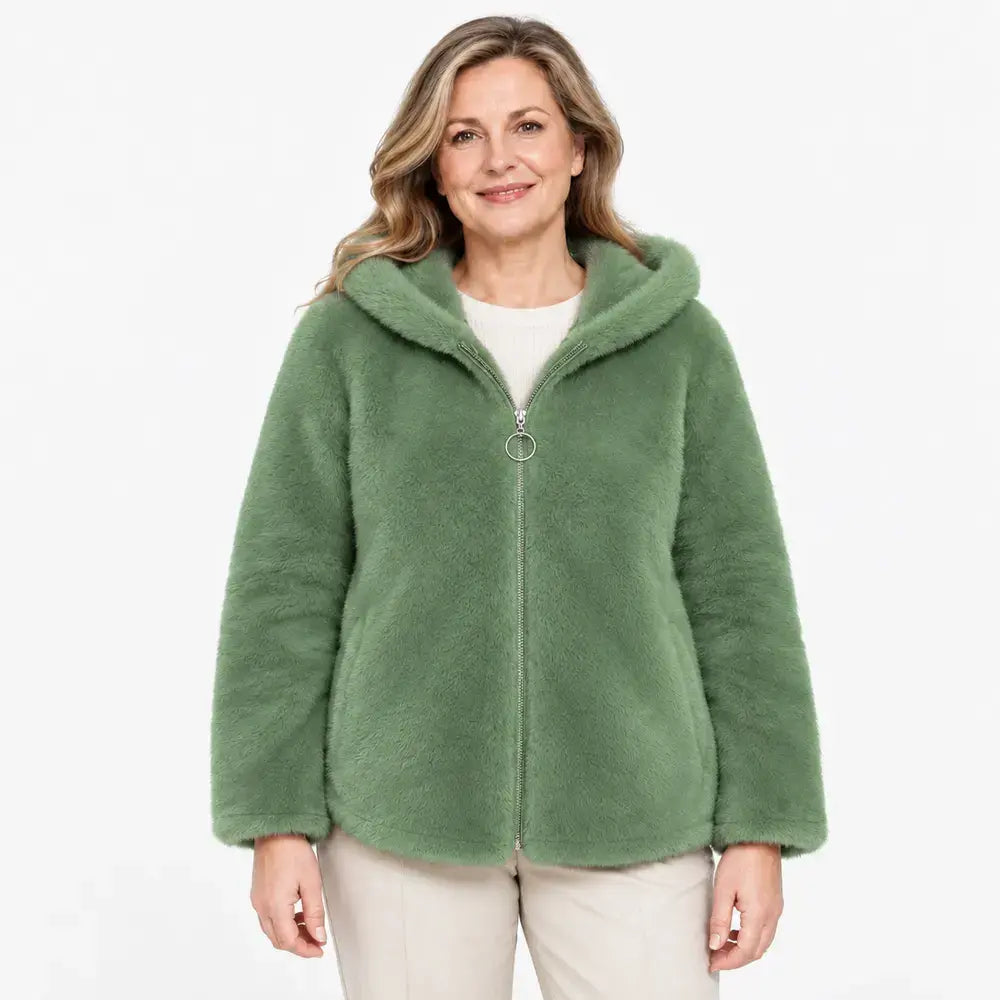 ✨【M-7XL】🔥 Dámská zimní fleecová bunda – silná, oboustranná, s kapucí, zateplená, na zip