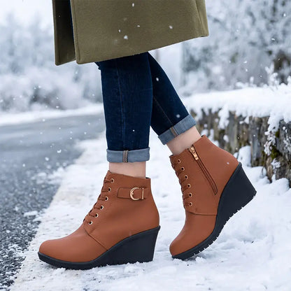 【35-42】👢 Női téli éktalpú bokacsizma – stílusos és stabil választás a hideg napokra