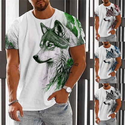 【Kup 1, a otrzymasz 1】【2XS-6XL】👕👕 T-shirt męski z nadrukiem wilka-3951732