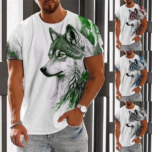 【Kup 1, a otrzymasz 1】【2XS-6XL】👕👕 T-shirt męski z nadrukiem wilka-3951732
