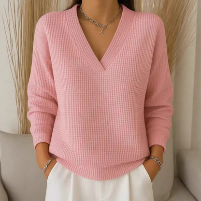 ❤️✨【Különleges őszi ajánlat🔥】Elegáns és kényelmes, V-nyakú kötött női pulóver