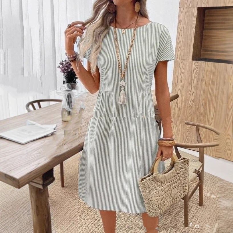 ✨【S-XL】Elegantní pruhované šaty – lehké a prodyšné na léto