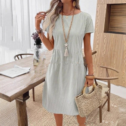 ✨【S-XL】Elegantní pruhované šaty – lehké a prodyšné na léto