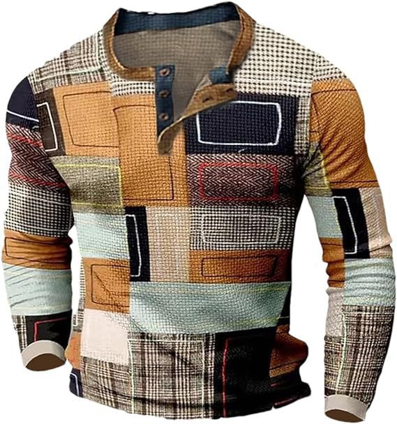 🎁😍[Wyprzedaż ograniczona czasowo] 👔[S-4XL] Męska koszulka polo z długim rękawem i nadrukiem-4154274