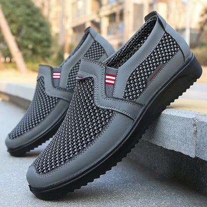 Męskie letnie buty z siateczki w dużych rozmiarach, oddychające, wsuwane sandały na co dzień-4257236
