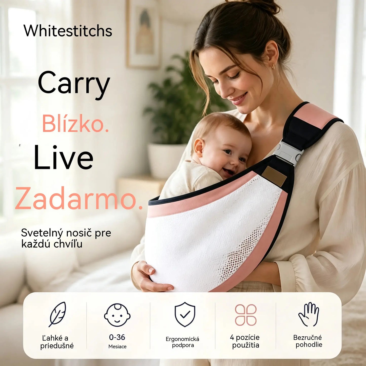 👶 Lehký ergonomický nosič pro miminka | Ideální pro procházky a cestování ✈️