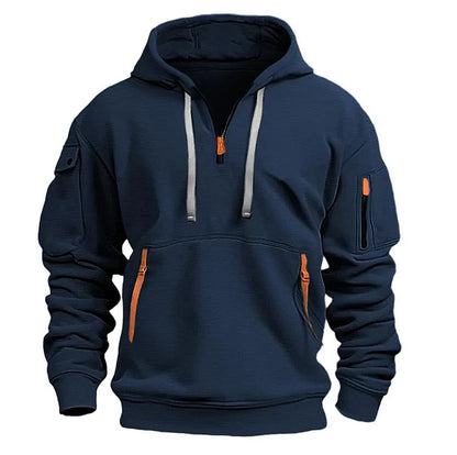 【S-5XL】Męska sportowa bluza z kapturem zapinana na zamek i wiele kieszeni 3782245