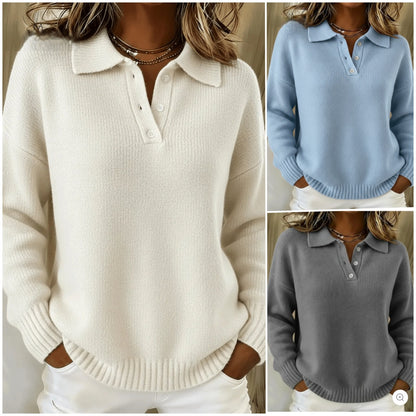 🔥【S-5XL】Nové podzimní/zimní jednobarevné polo tričko s límečkem 4205856