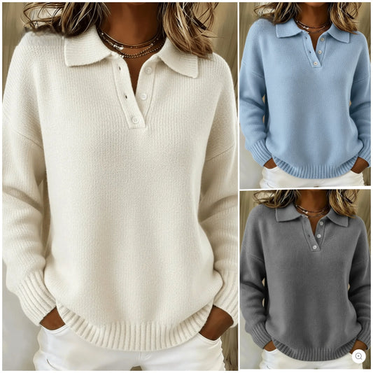 🔥【S-5XL】Nové podzimní/zimní jednobarevné polo tričko s límečkem 4205856