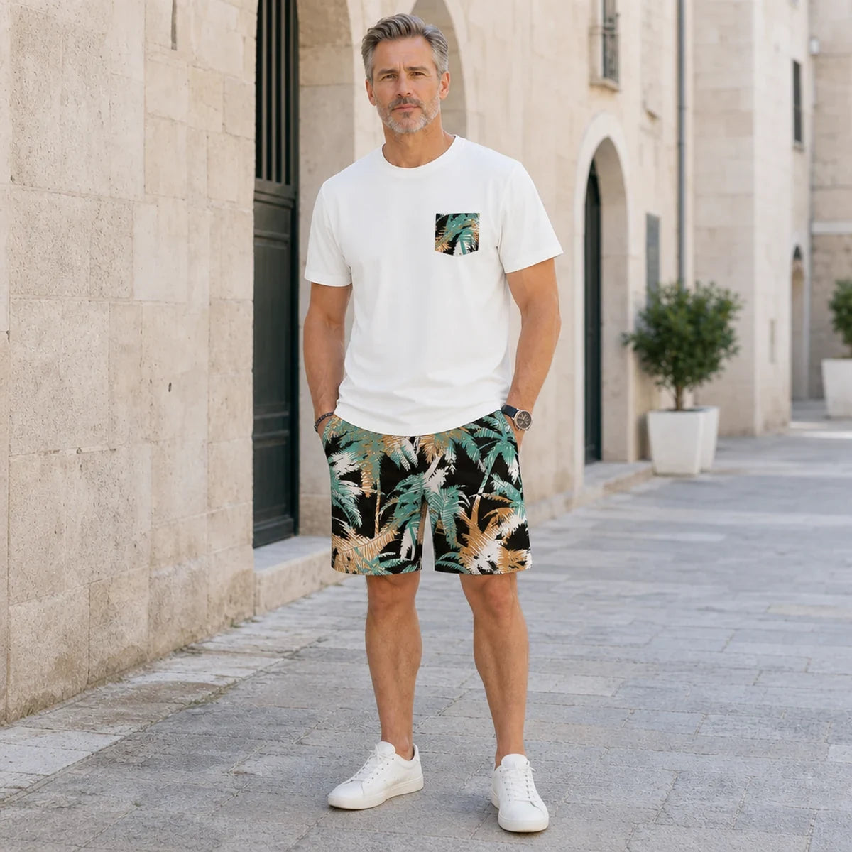 ✨S-5XL【Platba při dodání】Pánská letní sportovní souprava - pohodlné tričko s krátkým rukávem a kraťasy pro každodenní nošení i doma