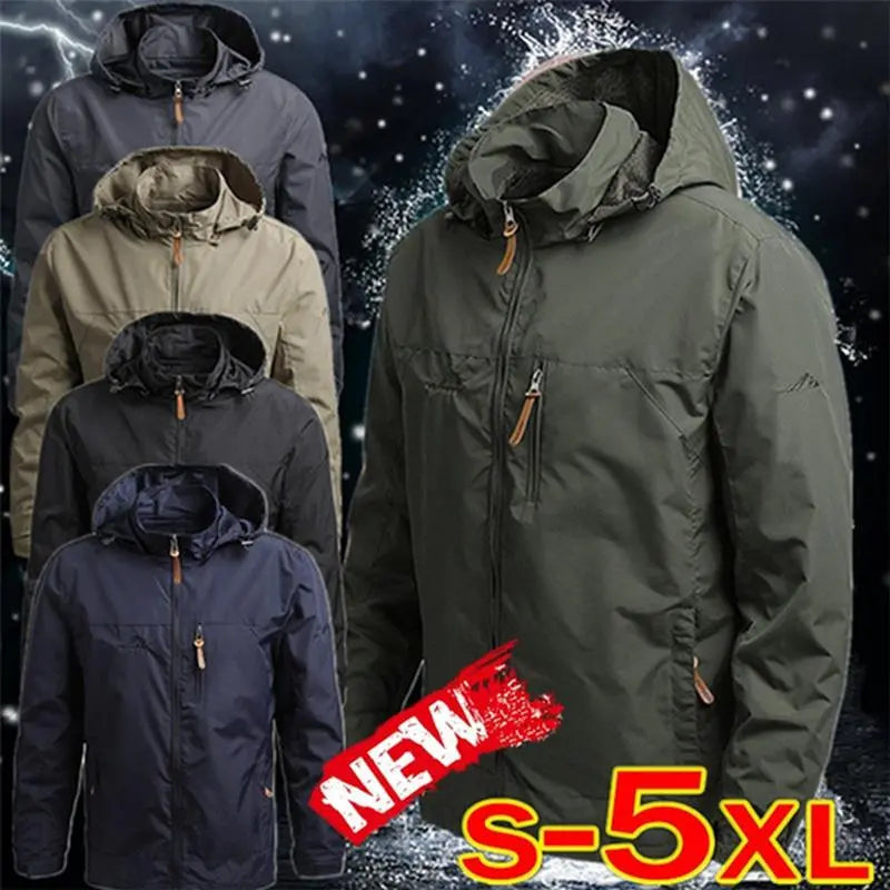 🛡️【M-5XL】🧥 Pánská outdoorová bunda s kapucí, volný střih, časově omezená nabídka