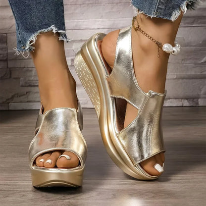 👡 Női ék sarkú szandál – csatos, puha ortopéd talp, valódi bőr 🦶 Enyhíti a fájdalmat, támasztja a lábat – kényelem egész nap! ✨