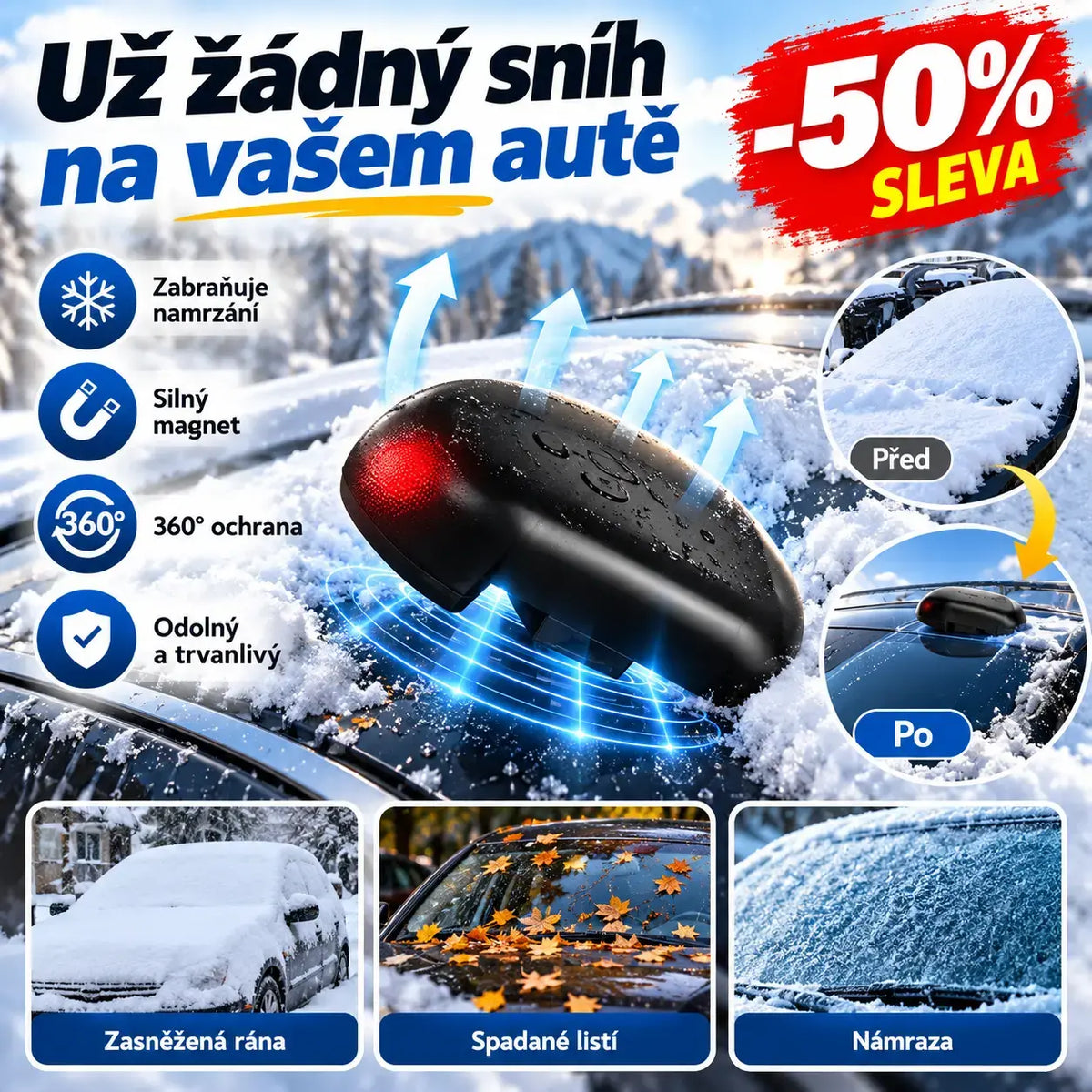 ❄Nářadí na odklízení sněhu z automobilů, speciální nástroje na odmrazování a tání sněhu z oken