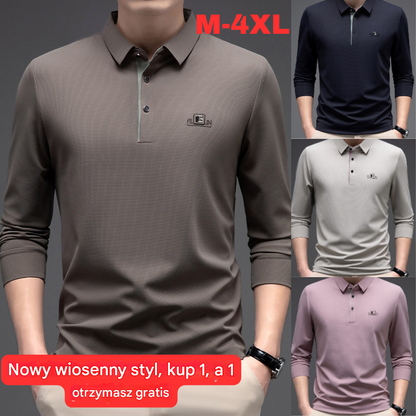 🔥👔【M-4XL】2025 Nowa męska biznesowa, swobodna koszula polo, wygodna i miękka 💖-4159342