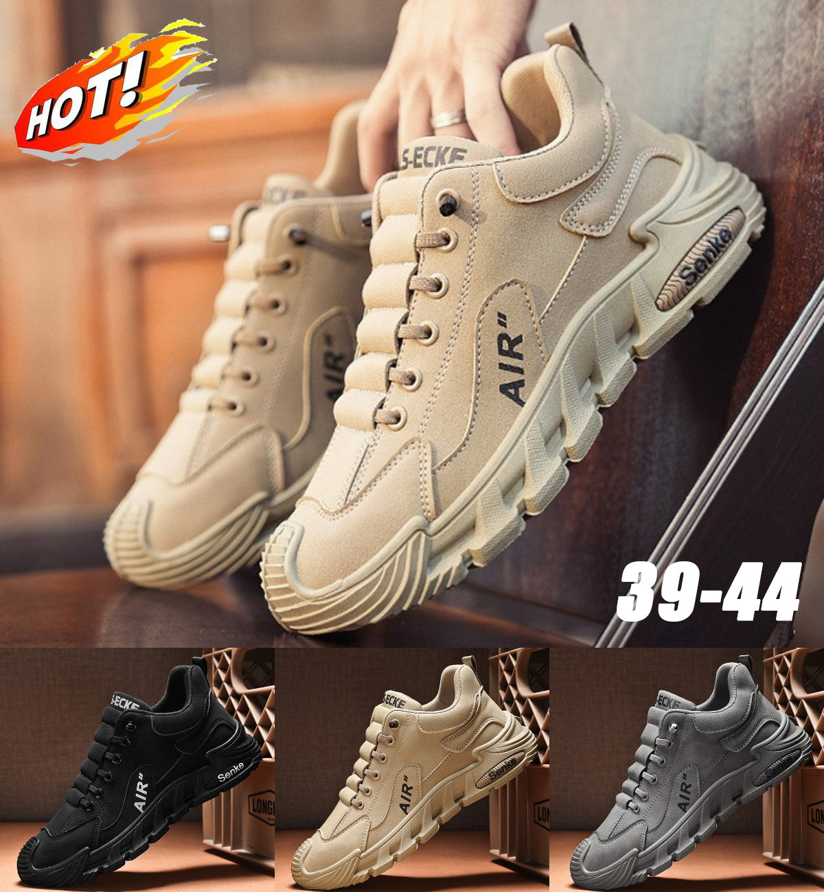 🔥【Kup jeden, a drugi dostaniesz gratis】🔥(39-44) Męskie wodoodporne i oddychające buty casualowe, miękkie podeszwy, wygodne w noszeniu-4001313