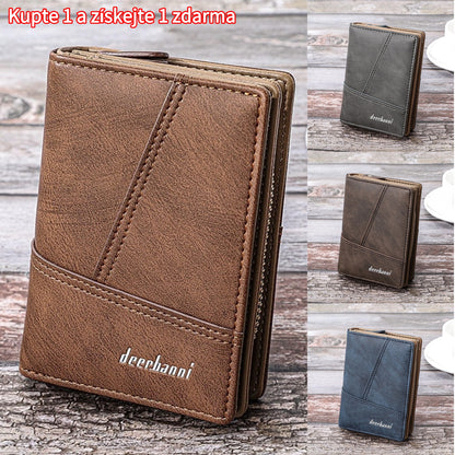 Cartera multifuncional de estilo retro de cuero genuino para hombre 4173262