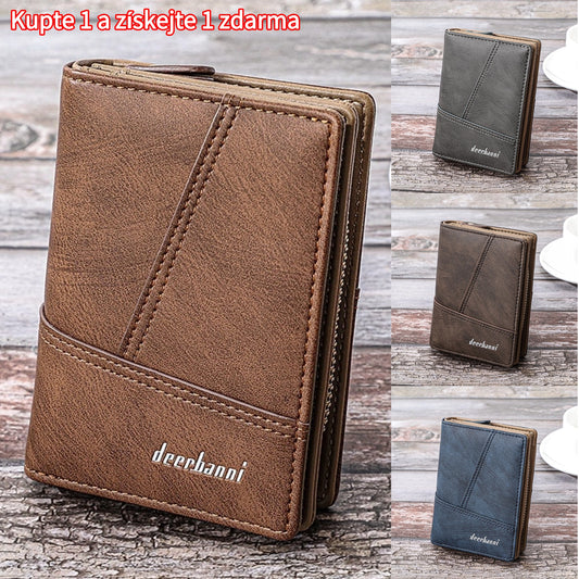 Cartera multifuncional de estilo retro de cuero genuino para hombre 4173262