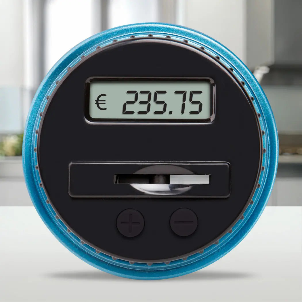 💰Velká automatická pokladnička s počítadlem eur pro ukládání mincí.