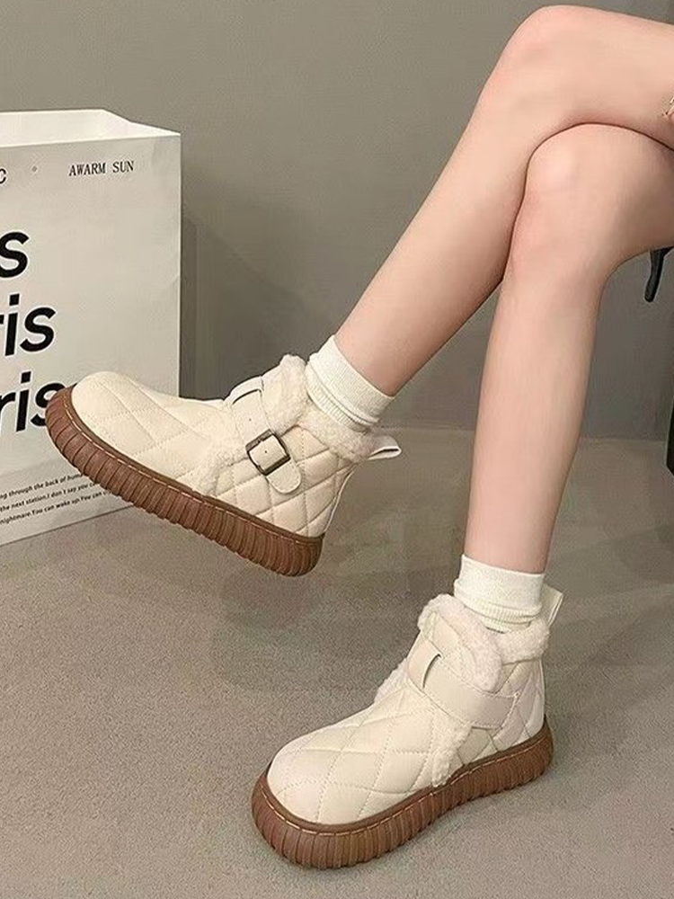 👢❄ Zimowa nowość: wysokiej jakości modne damskie buty śniegowe, z futrzanym wnętrzem, miękkie, grube i ciepłe-3834461