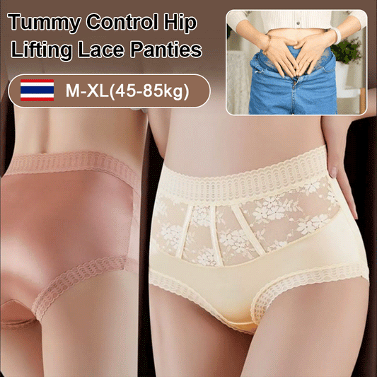 【6 piezas】 Nueva ropa interior transpirable de encaje de cintura alta, sexy, ligera, lujosa y agradable para la piel. 4231036