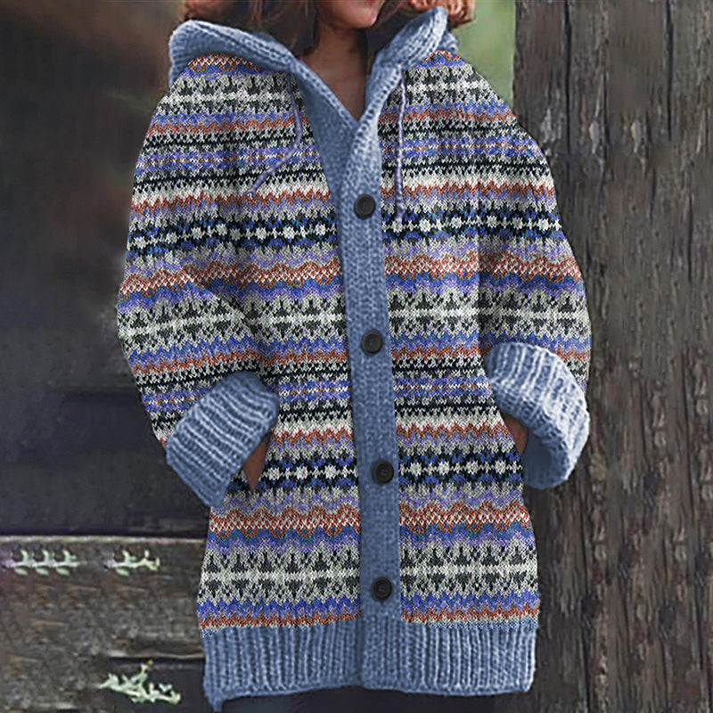 🔥🧥【S~5XL】✨Nowa jesienno-zimowa elegancka kolorowa kurtka z kapturem w stylu retro 4176921