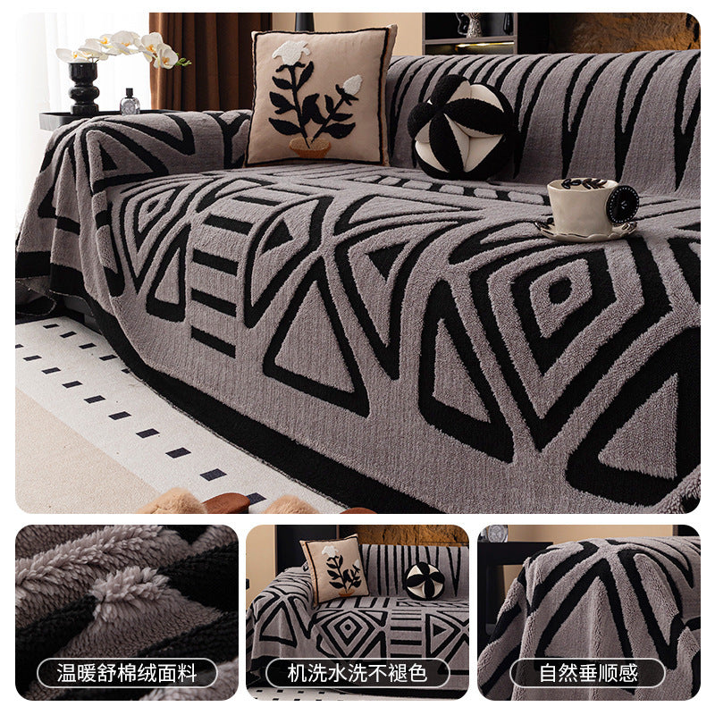 🛋️Oferta specjalna: 🎉Miękkie i antypoślizgowe pluszowe pokrowce na sofę🍂【180*130cm】 4198447