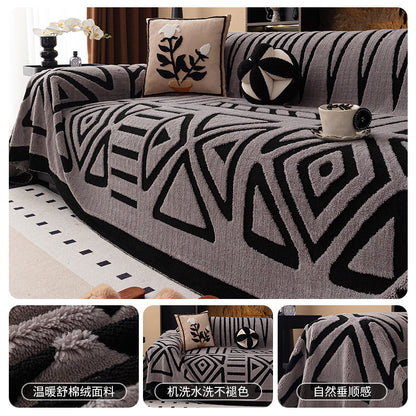 🛋️Oferta specjalna: 🎉Miękkie i antypoślizgowe pluszowe pokrowce na sofę🍂【180*130cm】 4198447