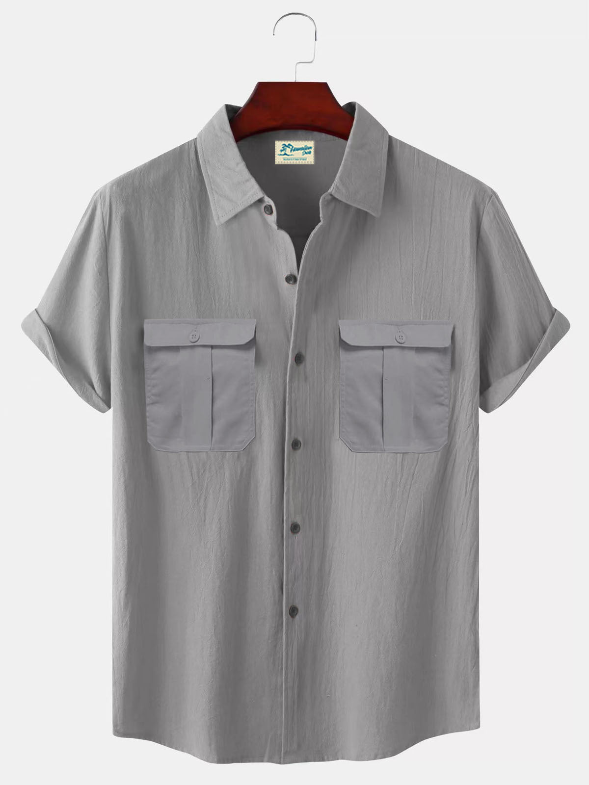 👔【M-5XL】Nová letní pánská jednobarevná lněná košile