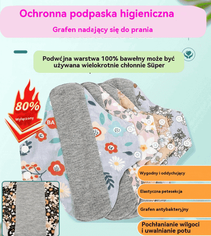 🌈Prane, antybakteryjne podpaski higieniczne z bawełny i grafenu 4204780