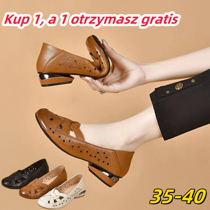 🔥【35-40】💞 2025 Nowe damskie sandały z okrągłym noskiem i na małym obcasie-3900500