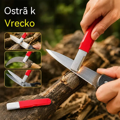 🔪【2-dílná sada】Přenosný rychlobrusný nástroj na nože, vhodný na zahradní nůžky, kuchyňské nože a škrabky.