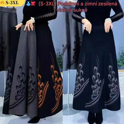 👗🎀【S-3XL】 Podzimní a zimní zesílená vlněná sukně-4152113
