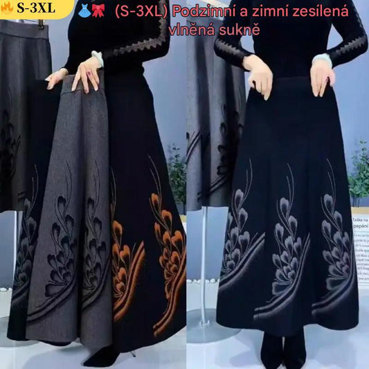 👗🎀【S-3XL】 Podzimní a zimní zesílená vlněná sukně-4152113