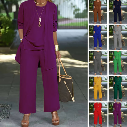 🧥Elegancki damski komplet 3-częściowy o luźnym kroju🍂-4261812